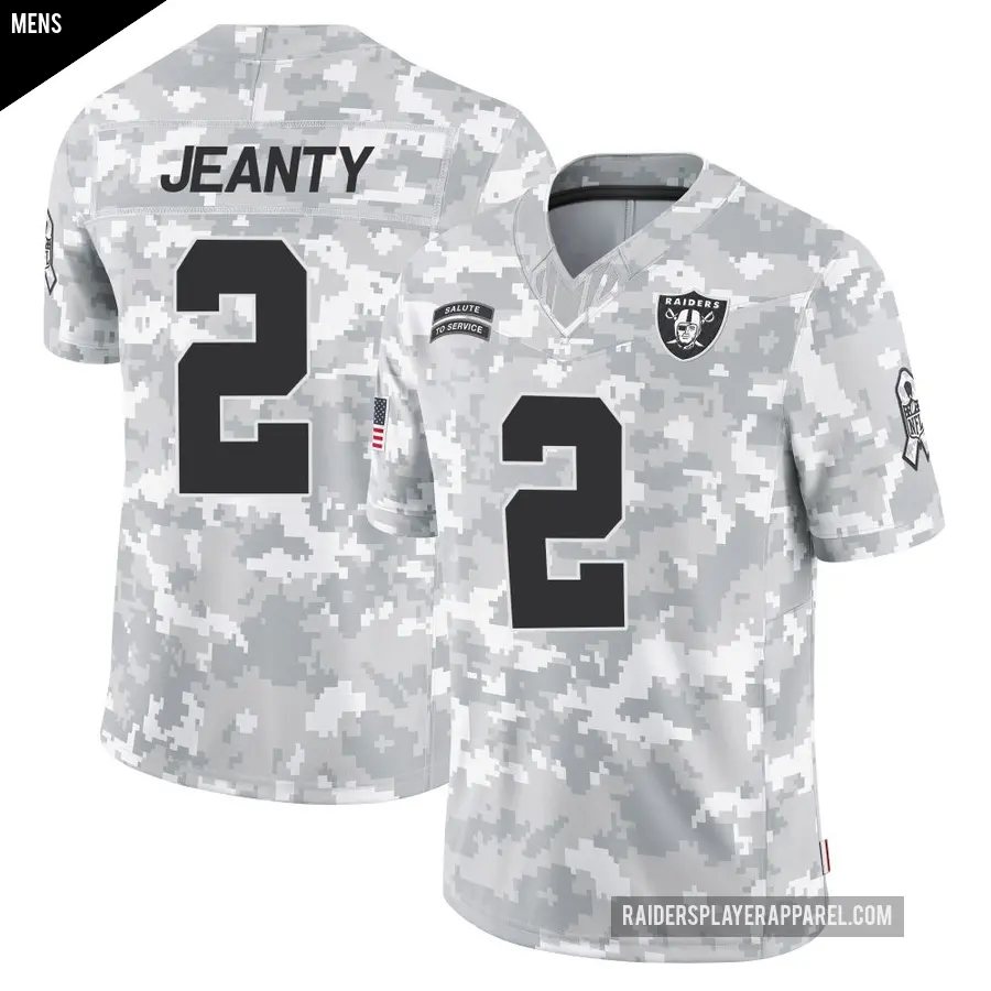 Men's Las Vegas Raiders ＃2 Ashton Jeanty Arctic Camo Limited 2024 Salute to Service Jersey