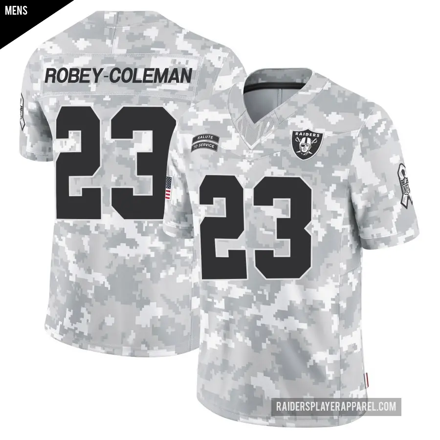 Men's Las Vegas Raiders ＃23 Nickell Robey-Coleman Arctic Camo Limited 2024 Salute to Service Jersey