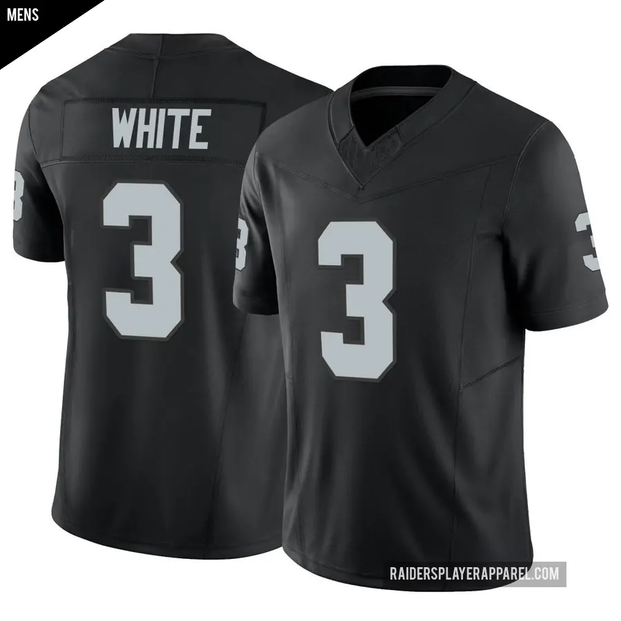 Men's Las Vegas Raiders ＃3 Zamir White Black Limited Vapor F.U.S.E. Jersey