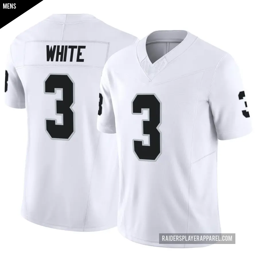 Men's Las Vegas Raiders ＃3 Zamir White White Limited Vapor F.U.S.E. Jersey