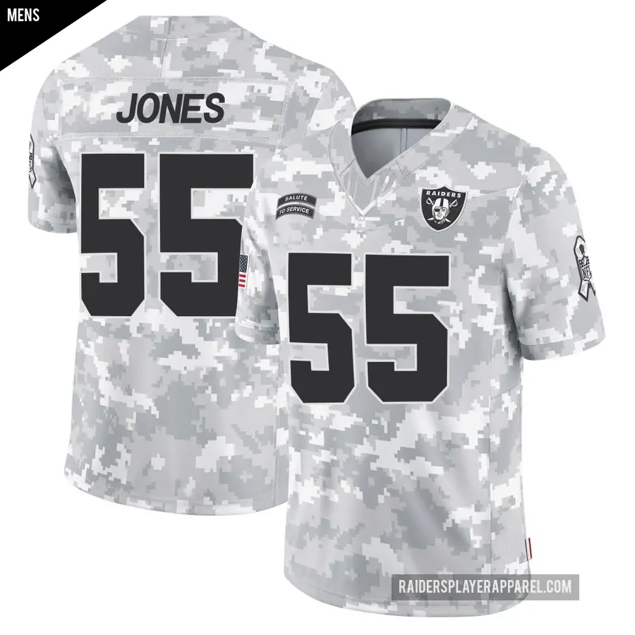 Men's Las Vegas Raiders ＃55 Chandler Jones Arctic Camo Limited 2024 Salute to Service Jersey