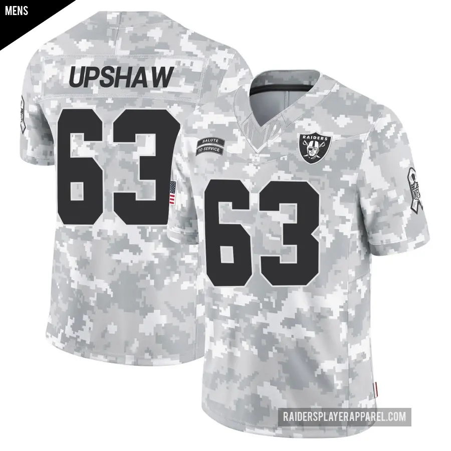 Men's Las Vegas Raiders ＃63 Wilson Gene Upshaw Arctic Camo Limited 2024 Salute to Service Jersey