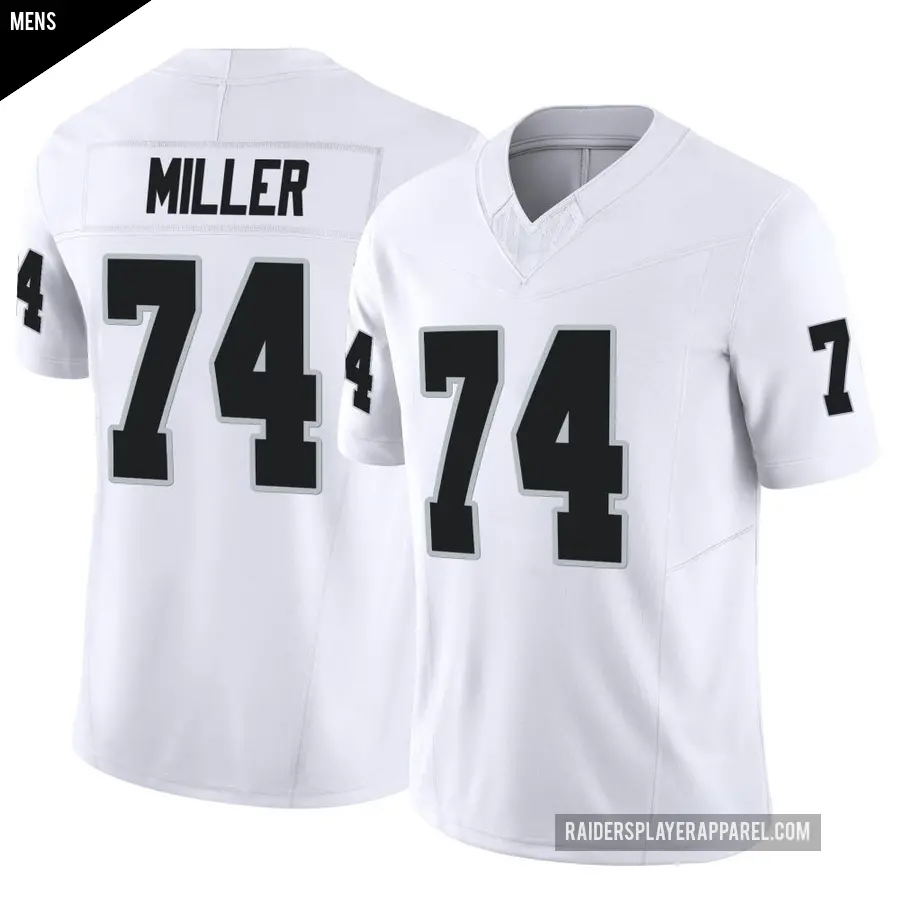 Men's Las Vegas Raiders ＃74 Kolton Miller White Limited Vapor F.U.S.E. Jersey