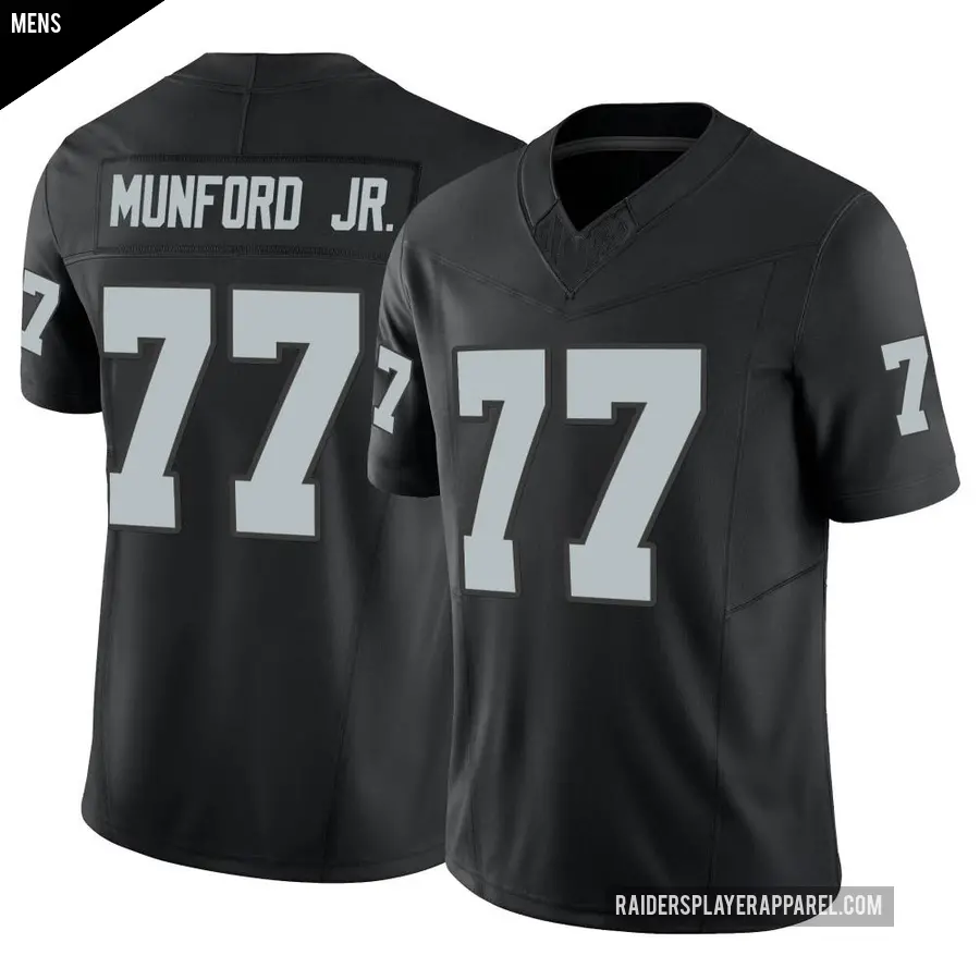 Men's Las Vegas Raiders ＃77 Thayer Munford Jr. Black Limited Vapor F.U.S.E. Jersey