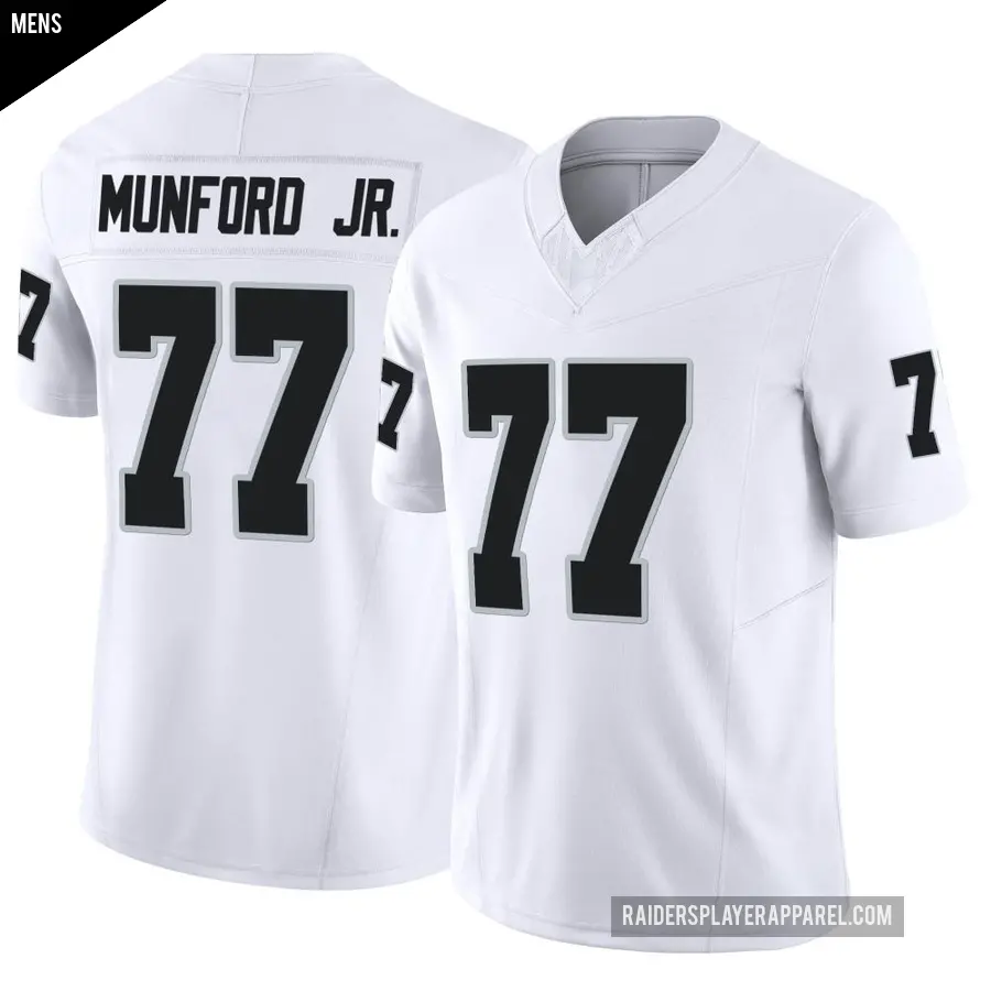 Men's Las Vegas Raiders ＃77 Thayer Munford Jr. White Limited Vapor F.U.S.E. Jersey