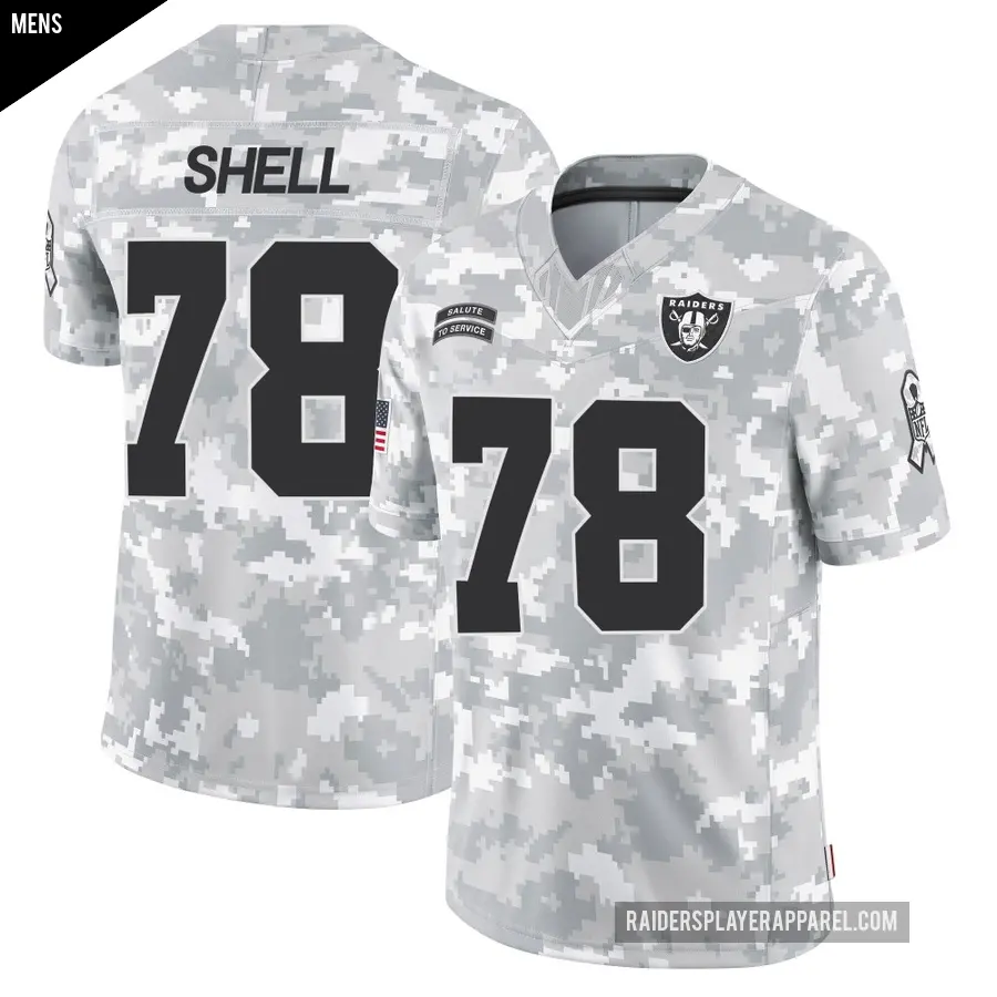 Men's Las Vegas Raiders ＃78 Art Shell Arctic Camo Limited 2024 Salute to Service Jersey