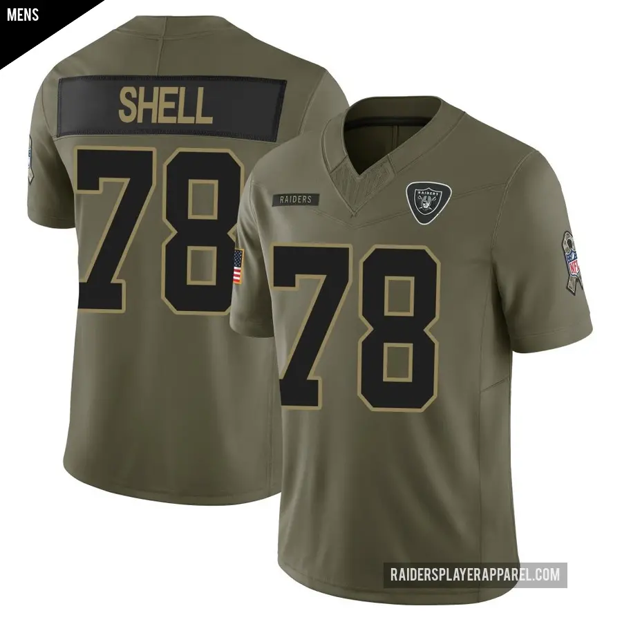 Men's Las Vegas Raiders ＃78 Art Shell Olive Limited 2025 Salute to Service Jersey