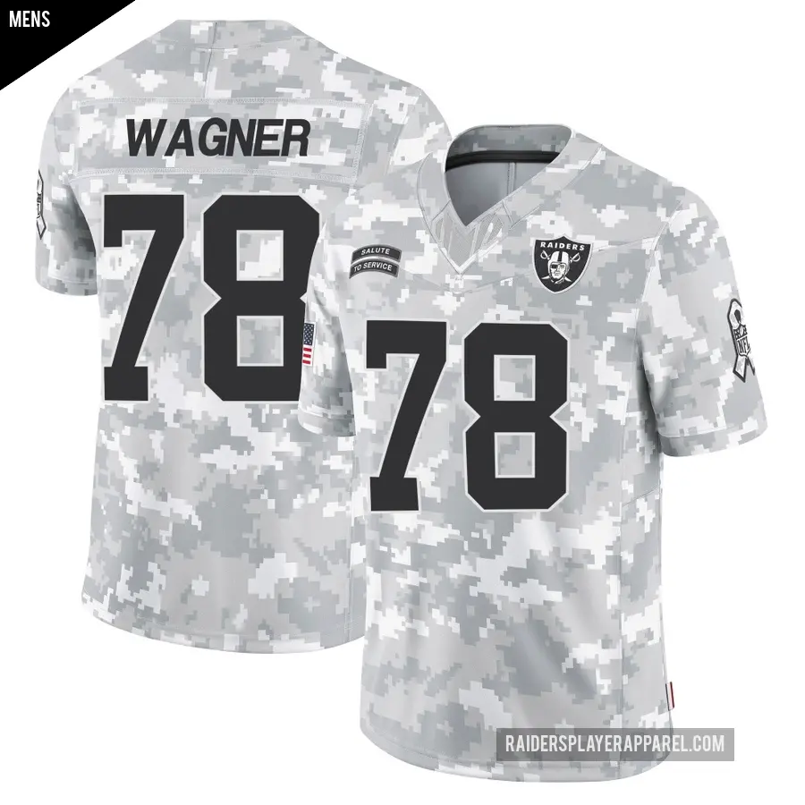 Men's Las Vegas Raiders ＃78 Dalton Wagner Arctic Camo Limited 2024 Salute to Service Jersey
