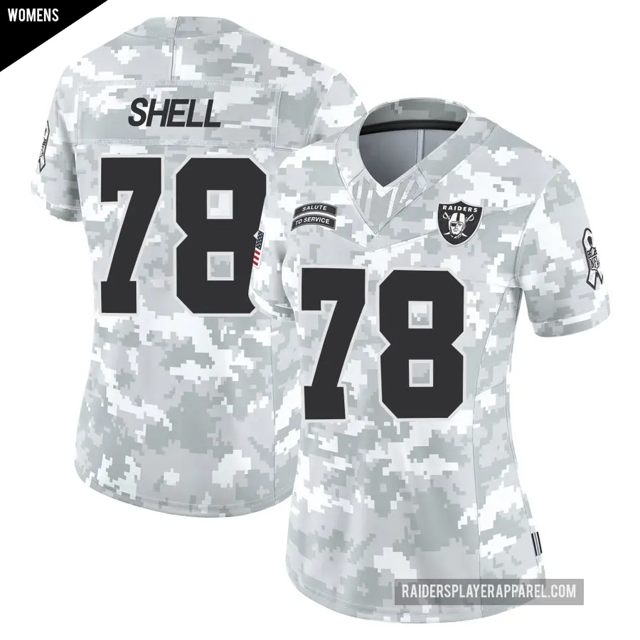 Women's Las Vegas Raiders ＃78 Art Shell Arctic Camo Limited 2024 Salute to Service Jersey