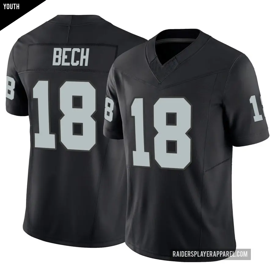 Youth Las Vegas Raiders ＃18 Jack Bech Black Limited Vapor F.U.S.E. Jersey