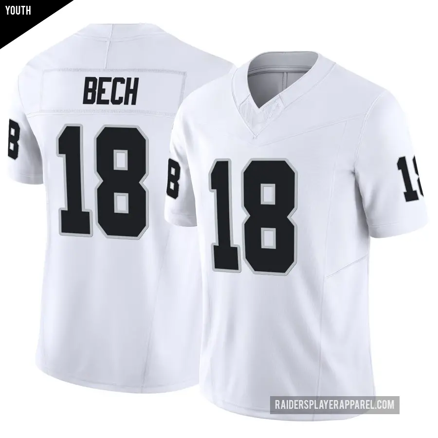Youth Las Vegas Raiders ＃18 Jack Bech White Limited Vapor F.U.S.E. Jersey