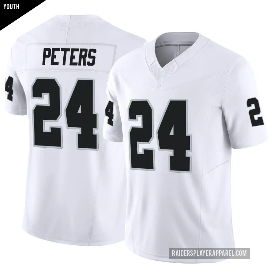 Youth Las Vegas Raiders ＃24 Marcus Peters White Limited Vapor F.U.S.E. Jersey