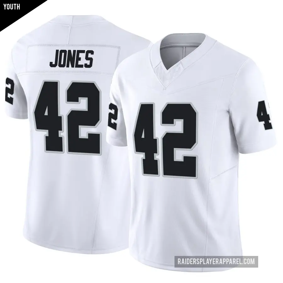 Youth Las Vegas Raiders ＃42 Matt Jones White Limited Vapor F.U.S.E. Jersey