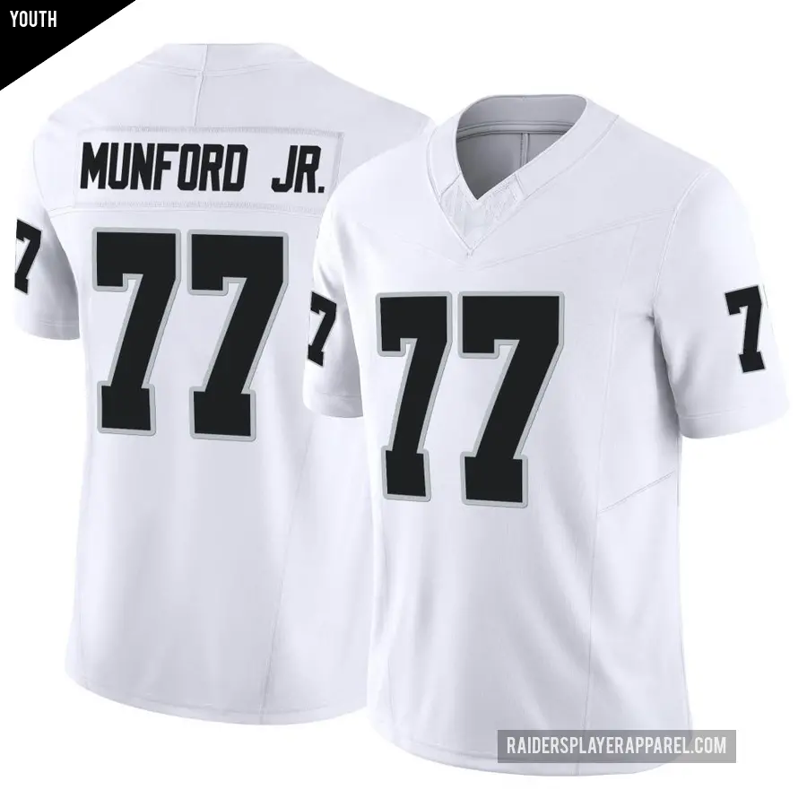Youth Las Vegas Raiders ＃77 Thayer Munford Jr. White Limited Vapor F.U.S.E. Jersey