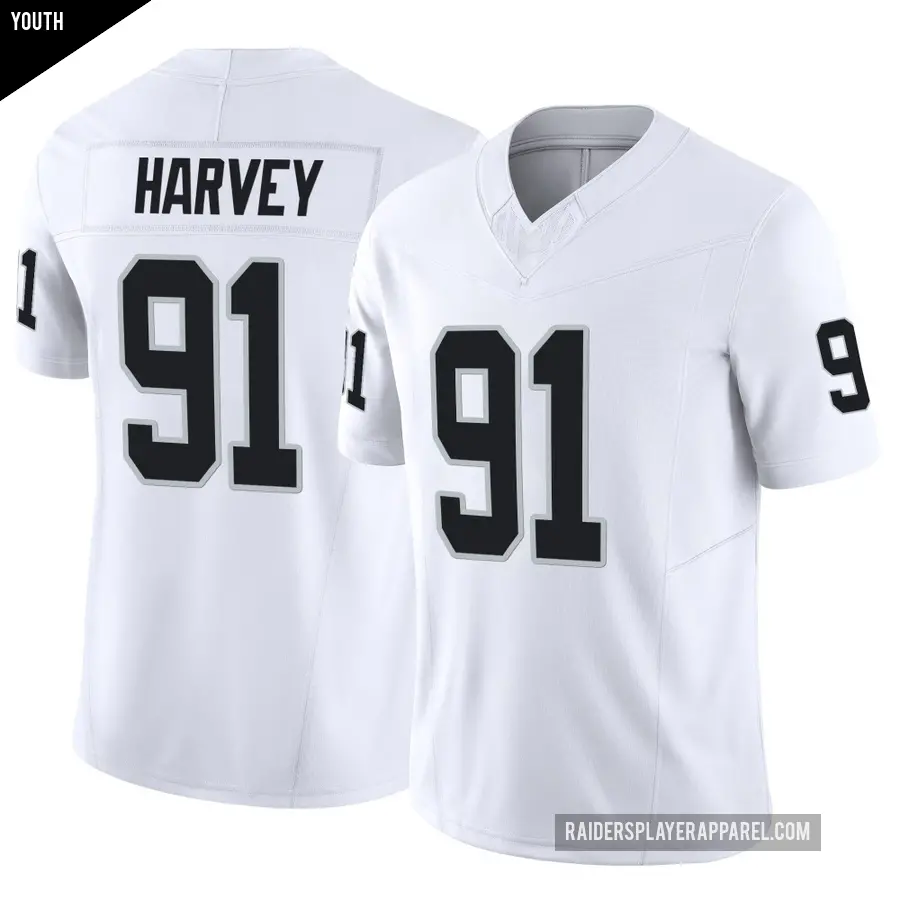 Youth Las Vegas Raiders ＃91 Jahfari Harvey White Limited Vapor F.U.S.E. Jersey